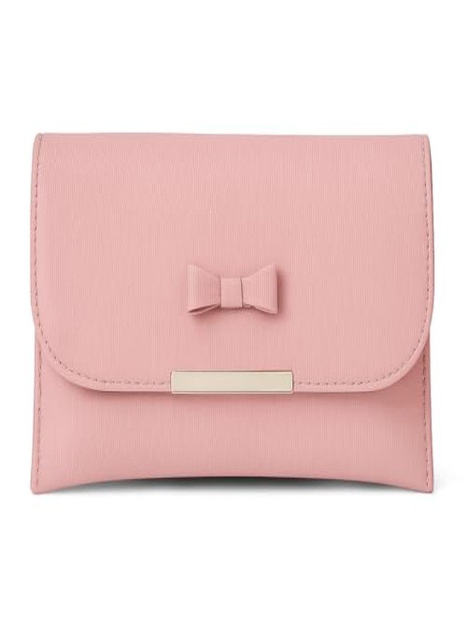 junelux Women�s Clutch Purse with Bow Design � Elegant Handbag for Girls & Ladies | Stylish Sling & Party Bag (Pink & Grey) (Pink) - Image 1